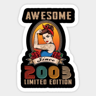 21th birthday Gifts for women, Best of 2003 Sticker